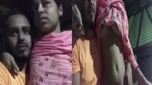 Village wife romance and boob press by husband